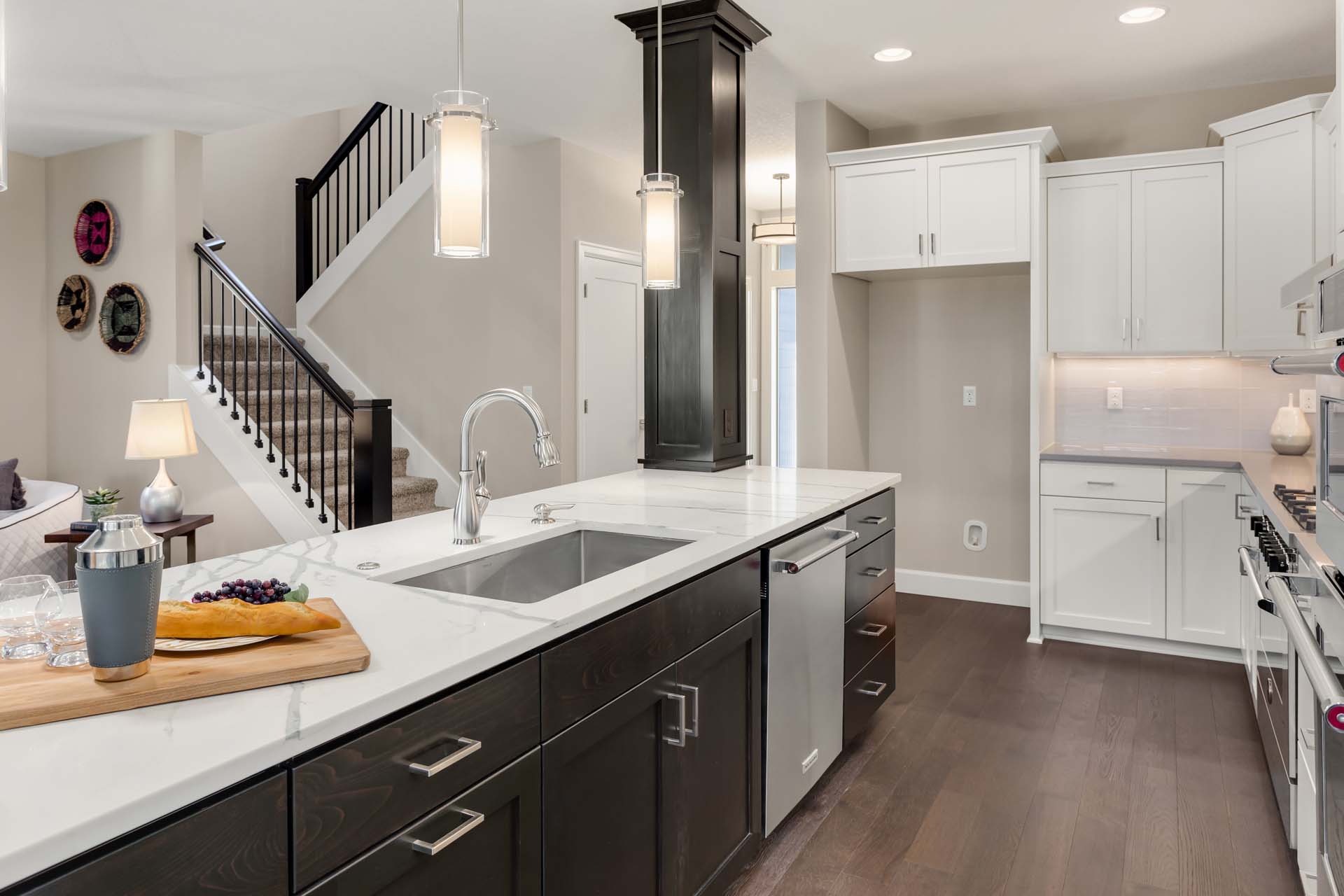 Island in a kitchen
